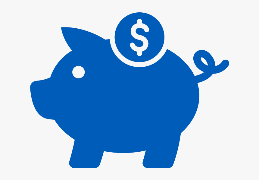 Blue Piggy Bank Clipart, HD Png Download