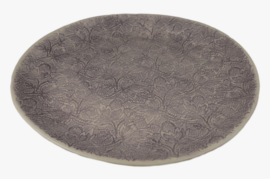 Handmade Aubergine Round Serving Plate With Lace Pattern - Circle, HD Png Download