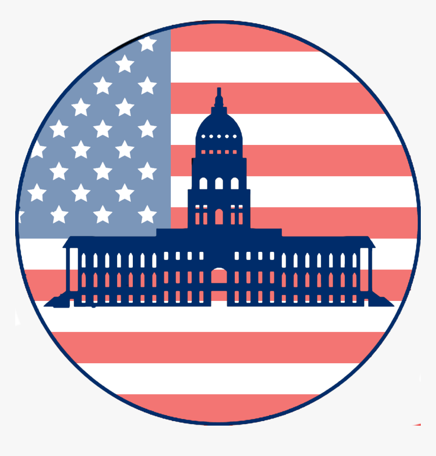 Us State Capitol Buildings - Round Thin Blue Line Flag, HD Png Download
