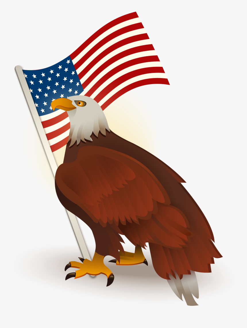 United States Clipart American Flag Eagle - Eagle Transparent American Flag, HD Png Download