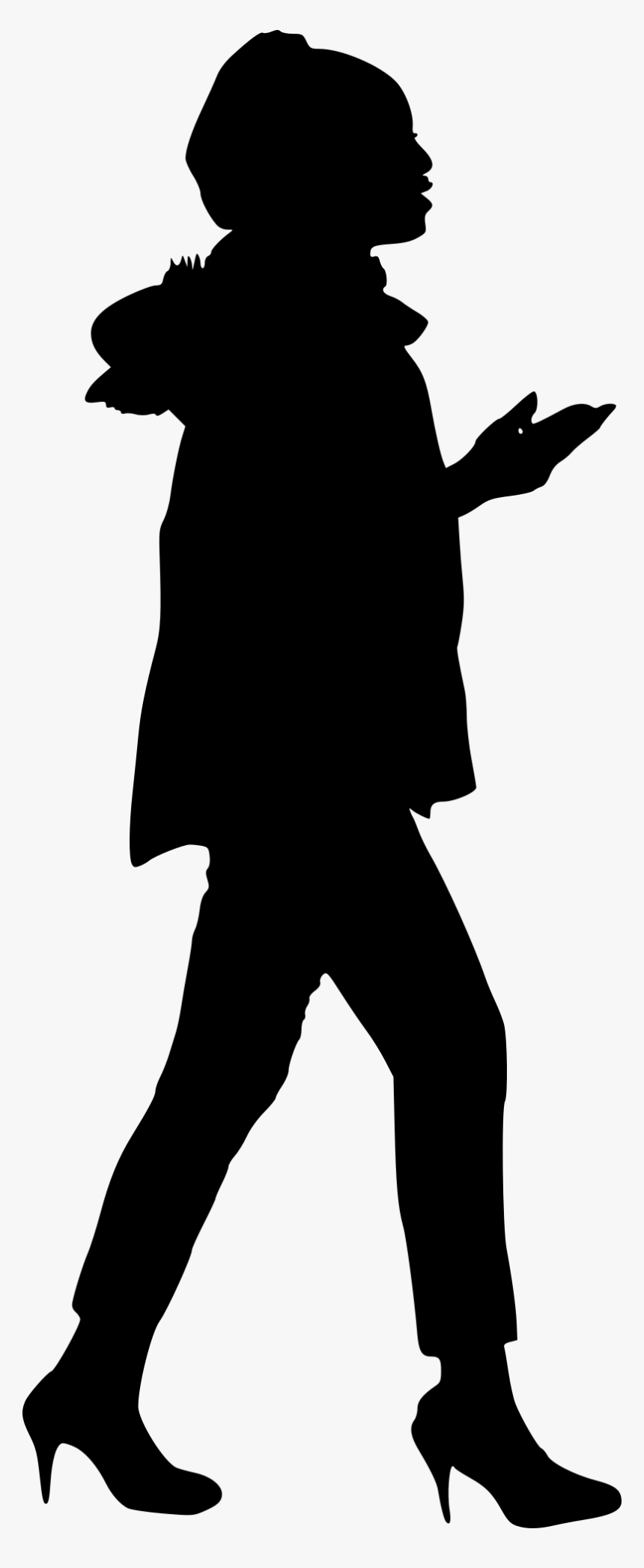 Silhouette Of A Girl Walking, HD Png Download