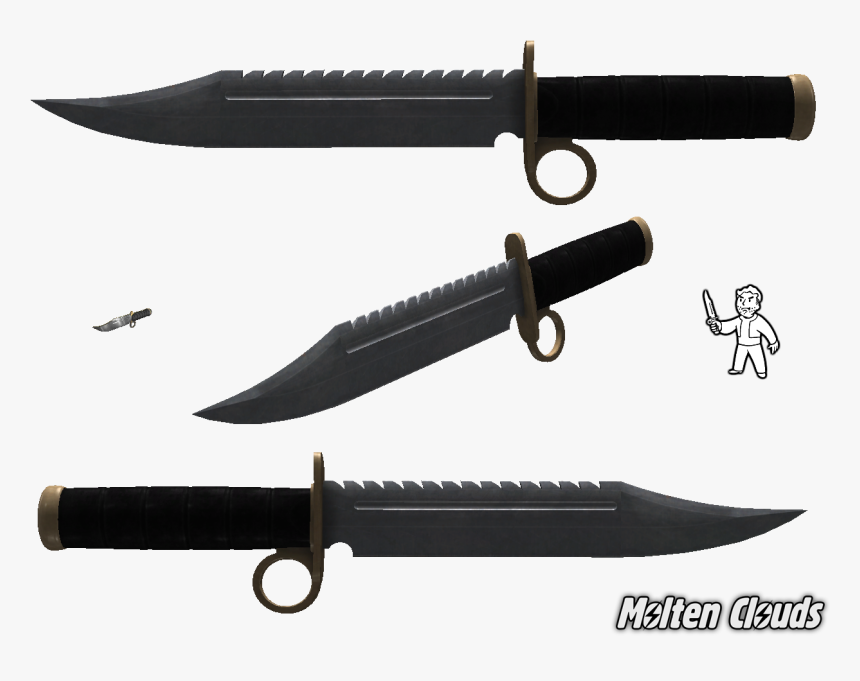 View Media - Bowie Knife With Finger Ring, HD Png Download