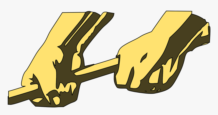 Handshake Clipart Clasped Hand - Hands Holding Rod, HD Png Download