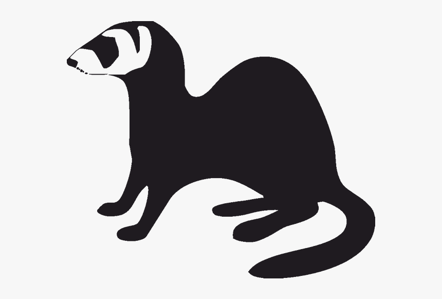 Black-footed Ferret Stoat Silhouette Least Weasel - Ferret Silhouette, HD Png Download