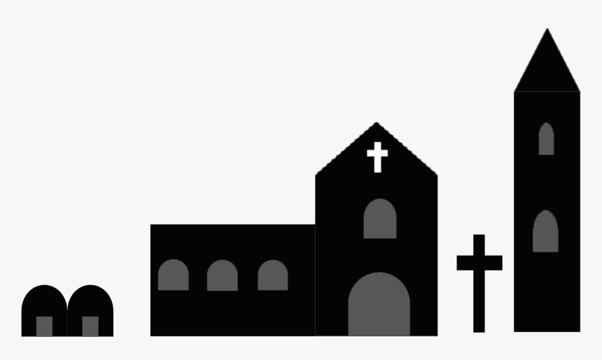 Silhouette Christian Church Clip Art - Monastery Silhouette, HD Png Download