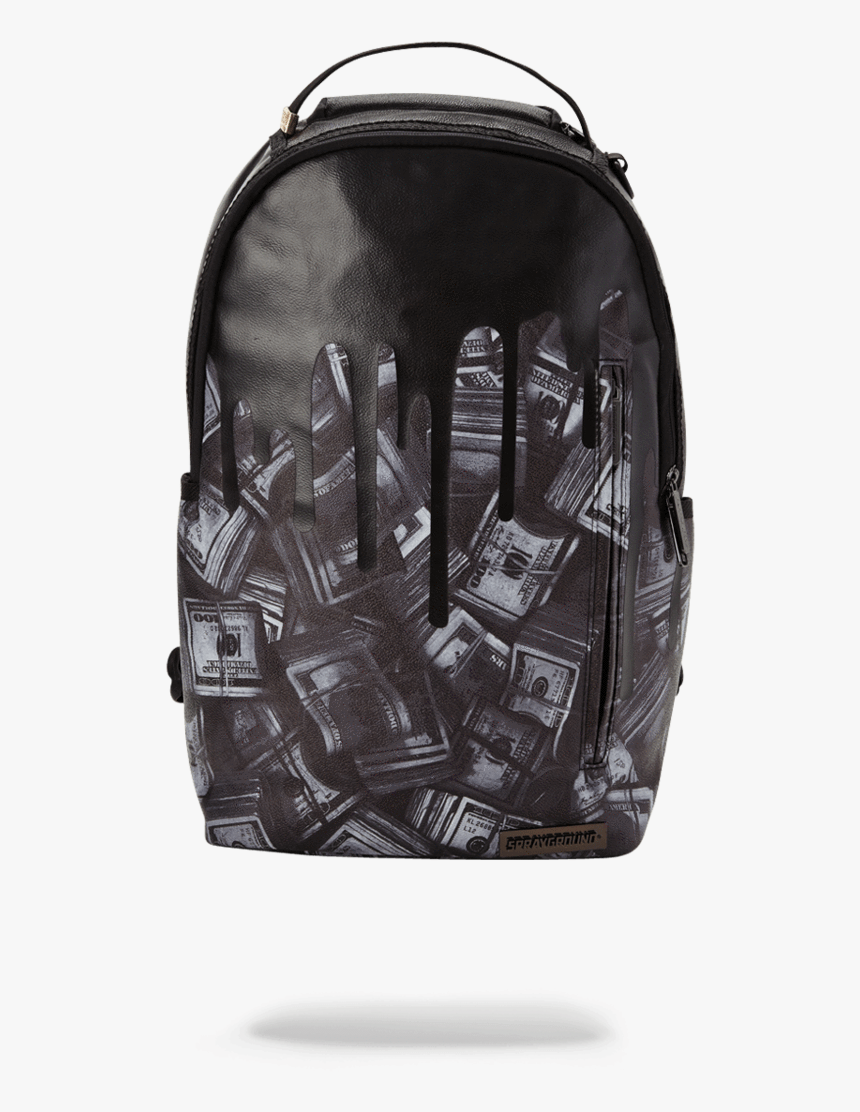 Sprayground Blackout Money Drips Backpack, HD Png Download