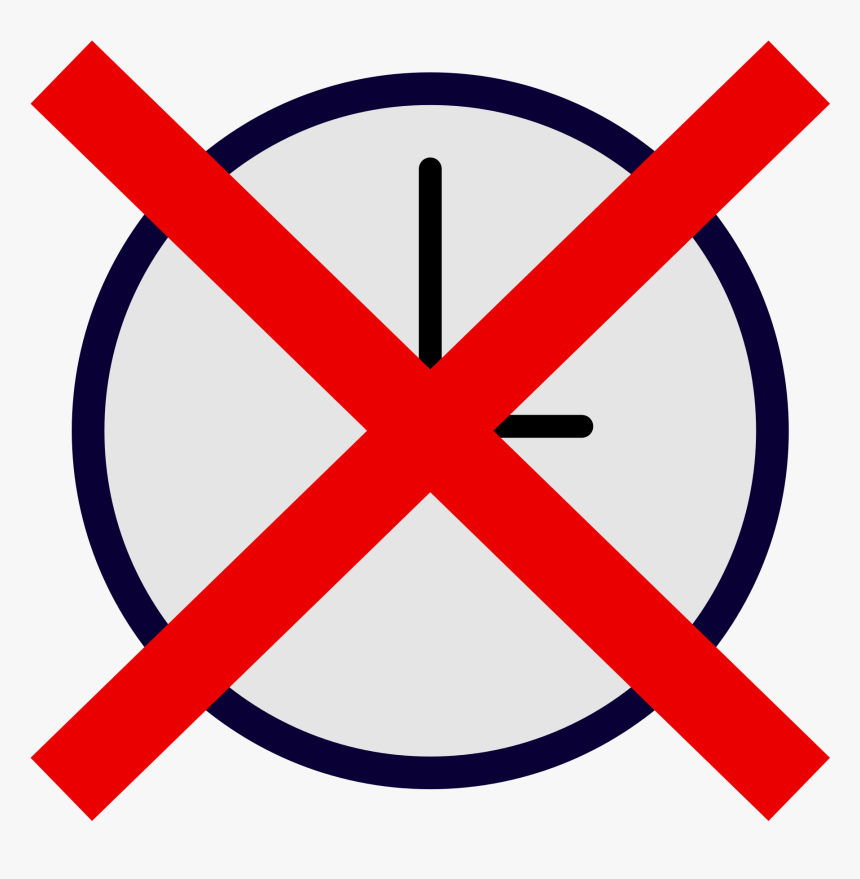 File - Icon Noclock - Svg - Alarm Clock Crossed Out, HD Png Download
