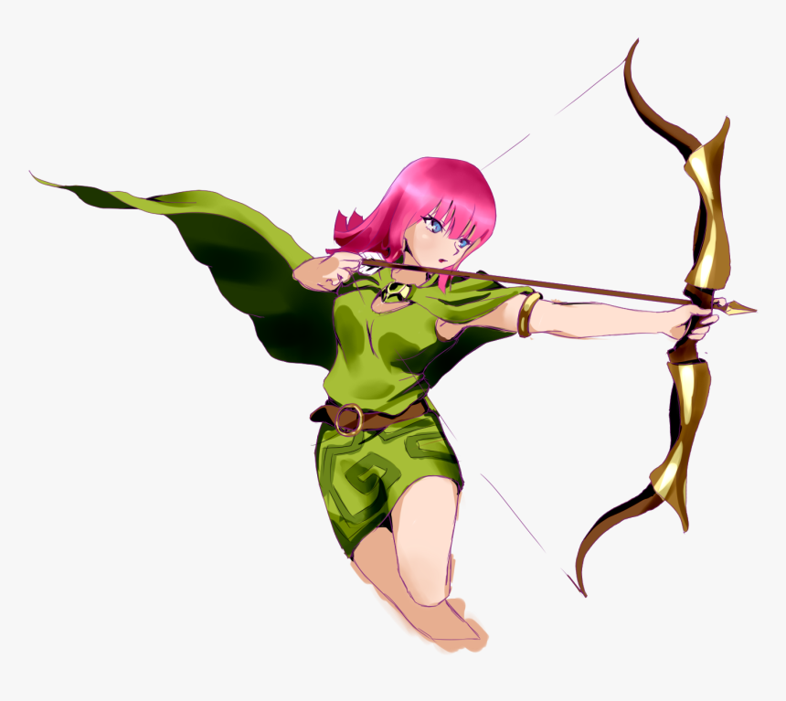 Jpg Library Library Archery Drawing Anime - Clash Of Clans Archer Fan Art, HD Png Download