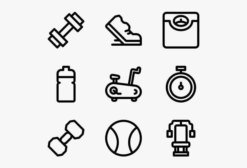 Gym Equipment - Gym Equipment Clipart Black And White, HD Png Download
