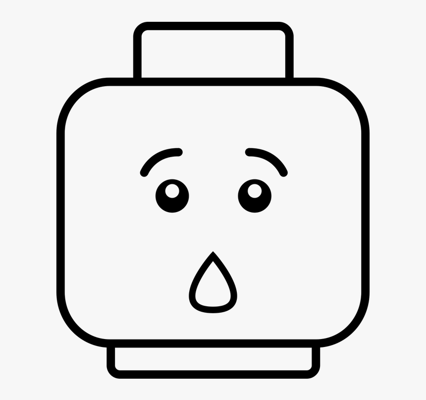 Build It With Legos And Program It With Mindstorms - Lego Head Black And White, HD Png Download