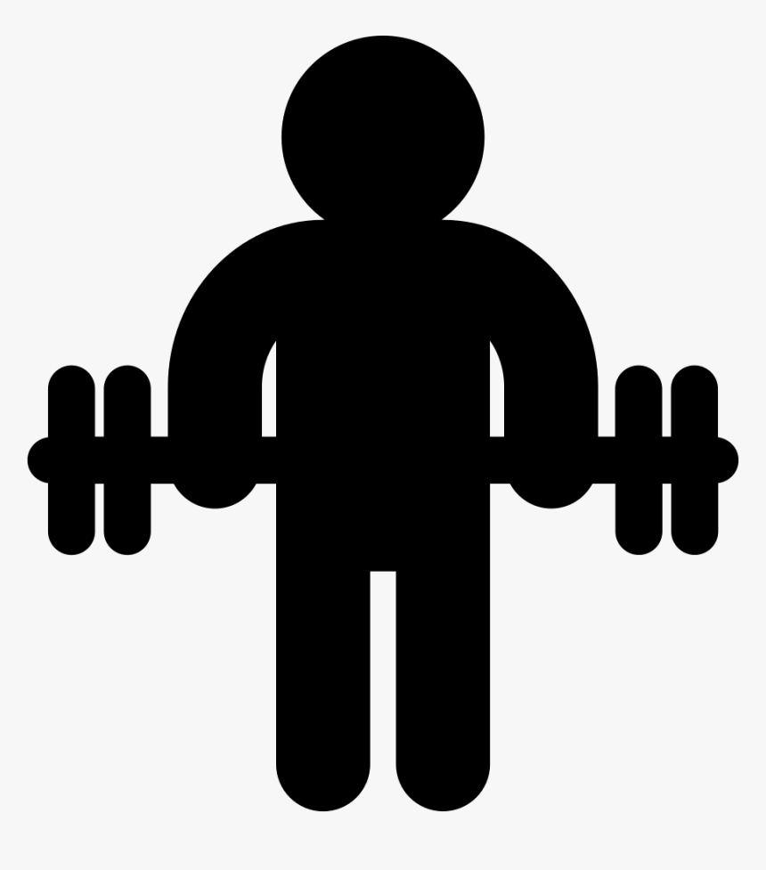 Gymnast Silhouette Standing With Dumbbells - Fitness Centre Silhouette, HD Png Download