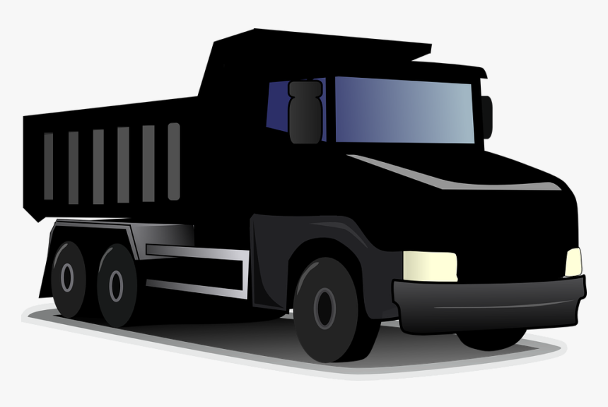 Truck, Construction, Transportation, Dirt, Dump - Black Dump Truck, HD Png Download
