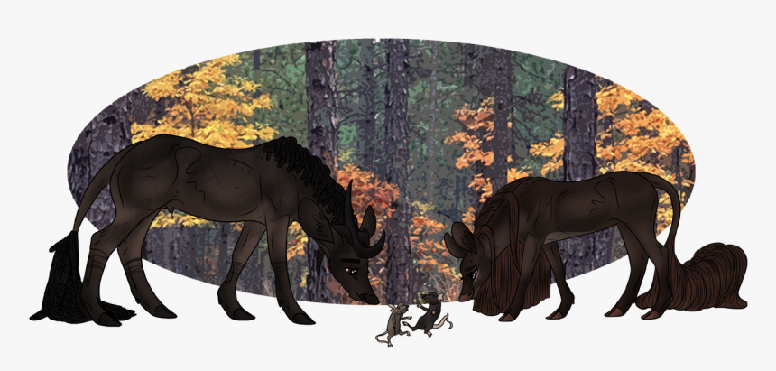 Wildlife,terrestrial Animal,horse,tree,animal - Illustration, HD Png Download