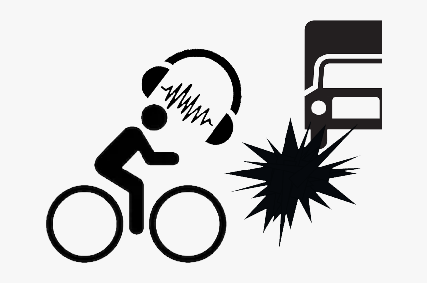 Distracted Bicyclist Using Ear Phones Crashes Into - Signage On Motorists Safety While Driving, HD Png Download