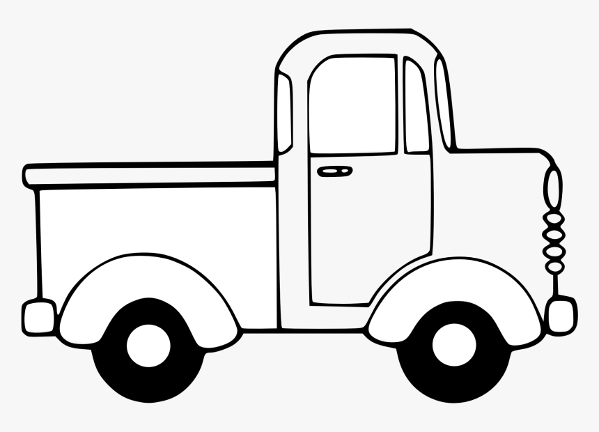 Clip Art Old Truck Silhouette - Truck Black And White Clipart, HD Png Download