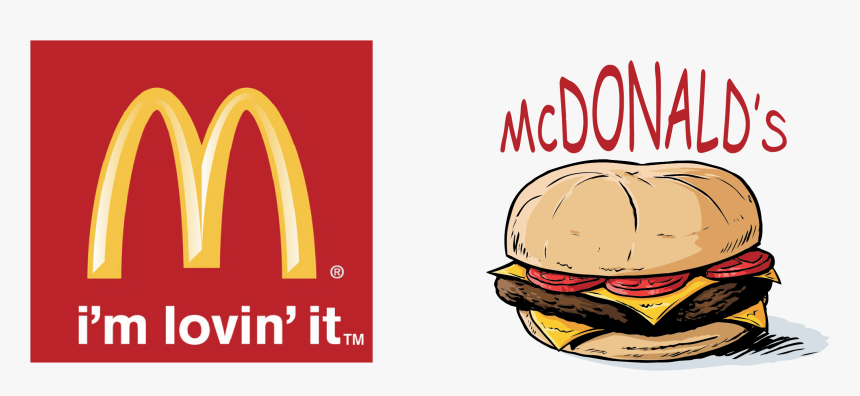 Mcdonalds Logo Png Clipart - Mcdonalds Hamburger With Logo, Transparent Png