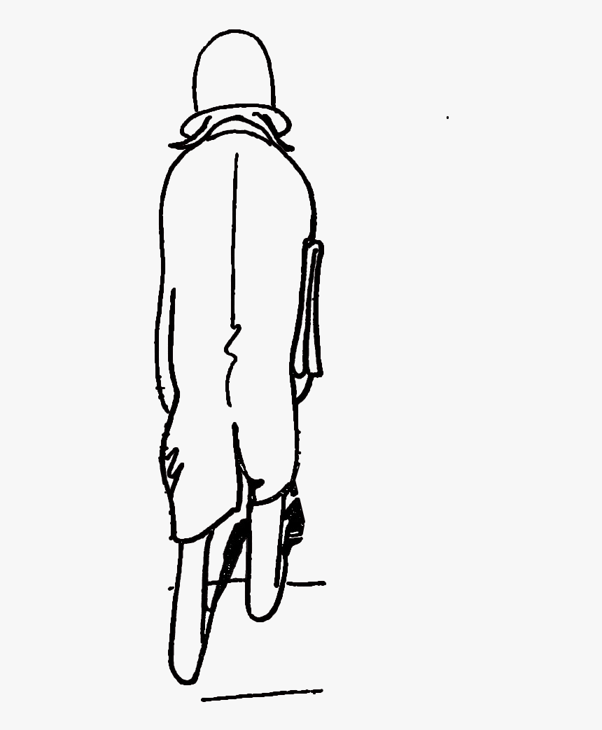 Black And White Drawing Silhouette Cartoon Illustration - Sketch, HD Png Download