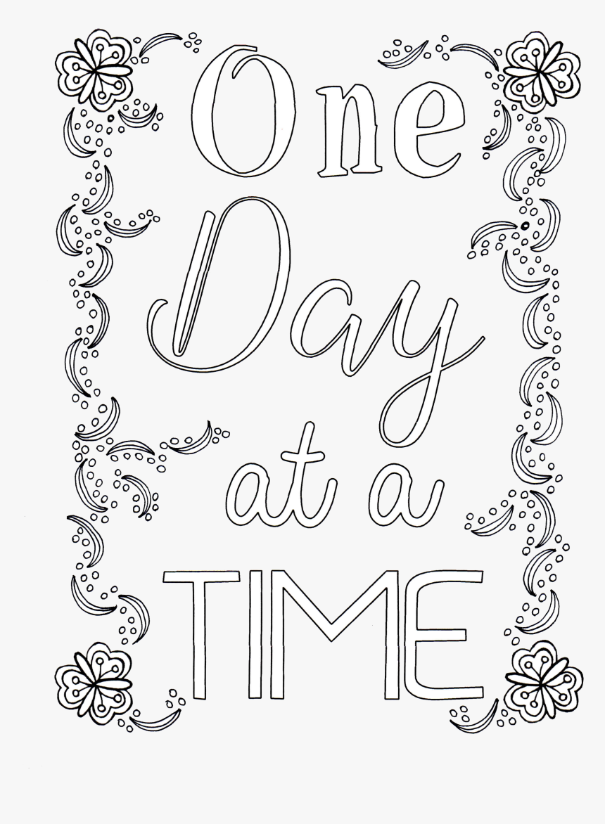 Coloring Pages For Adults One Day, HD Png Download