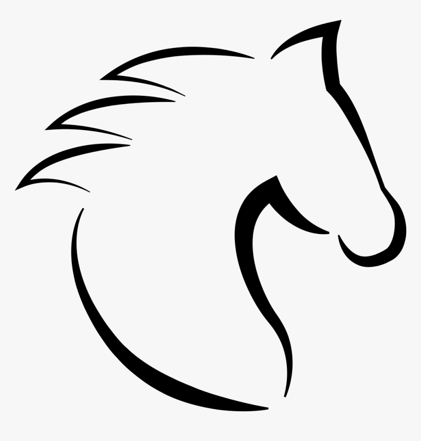 Horse Head With Hair Outline From Side View - Horse Head Icon Transparent Background, HD Png Download
