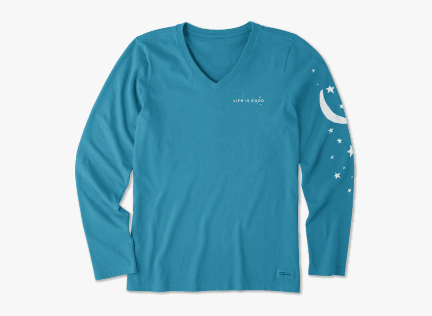 Women S Life Is Good L/s Tee Moon And Stars 55560, HD Png Download