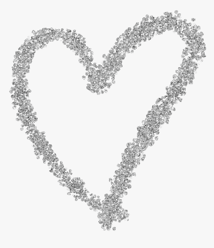 Transparent Silver Glitter Heart, HD Png Download , Transparent Png