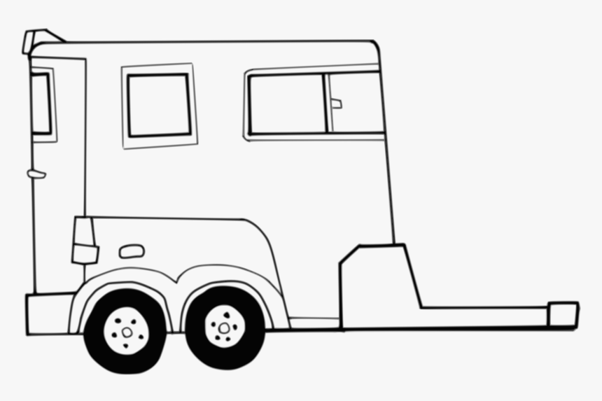 Horse Trailer Clip Arts - Draw A Horse Trailer, HD Png Download