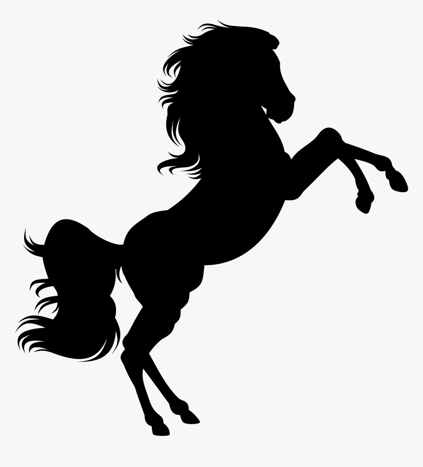 Horse Unicorn Clip Art - Horse On Two Legs Silhouette, HD Png Download