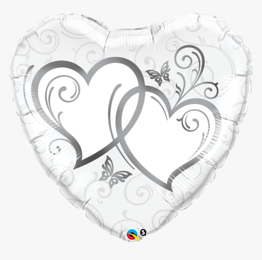 18 - Qualatex Hearts Silver, HD Png Download