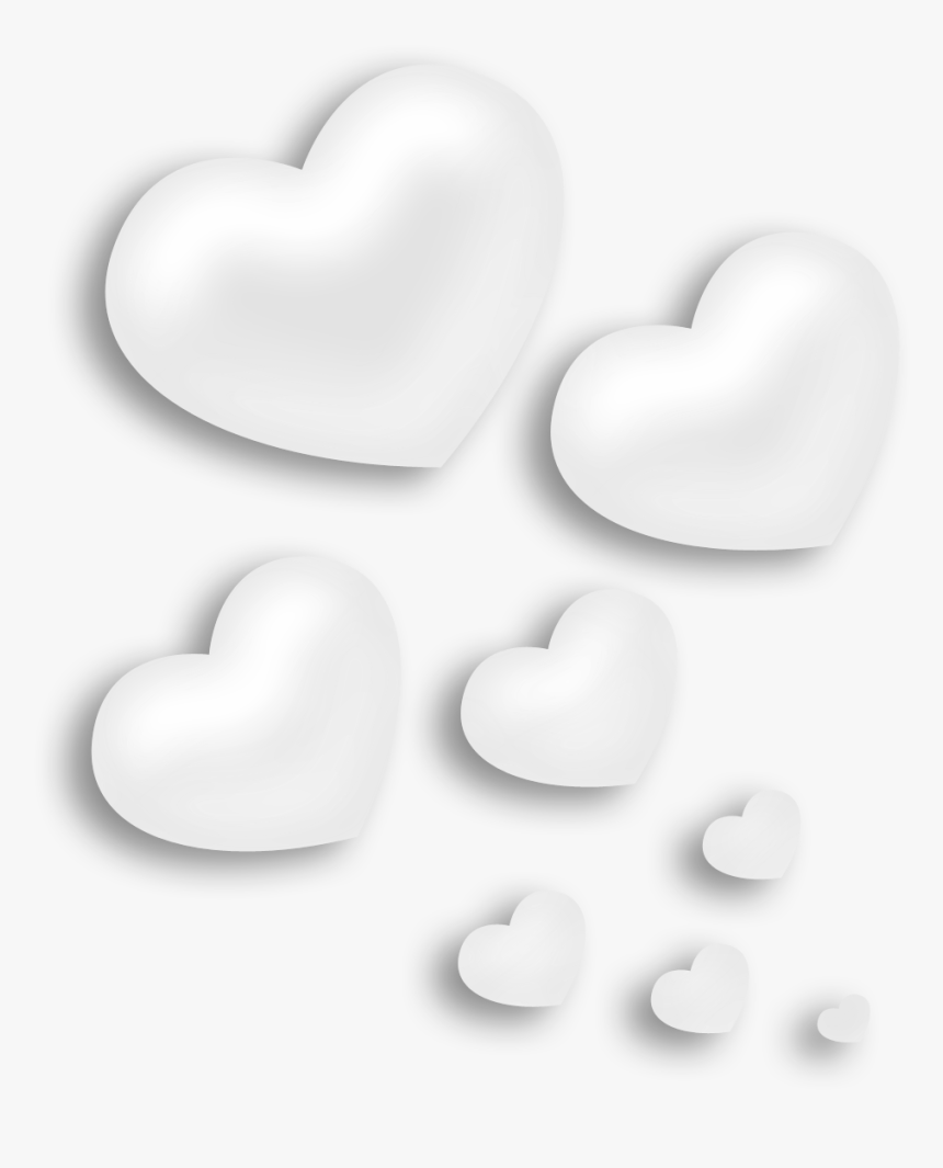 White Hearts Png, Transparent Png