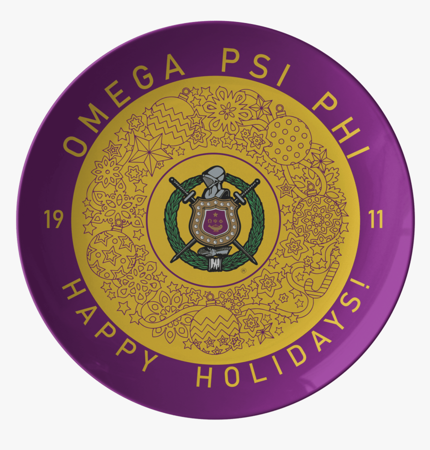 Omega Psi Phi Christmas Plate - Circle, HD Png Download