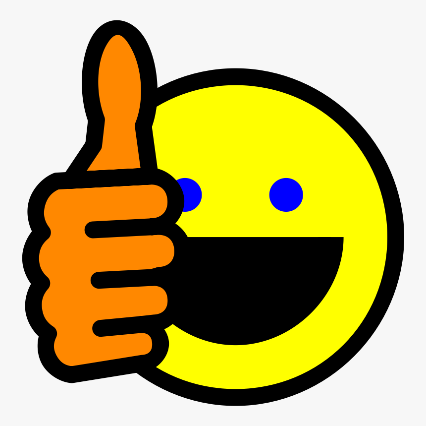 Emoticon,line Art,waving Hello - Thumbs Up Smiley, HD Png Download