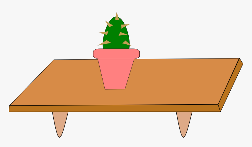 Coffee Table, Wooden, Low, Furniture, Pot, Plant, HD Png Download