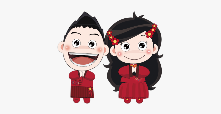 Wedding Chinese Marriage Cartoon - Chinese Wedding Png, Transparent Png