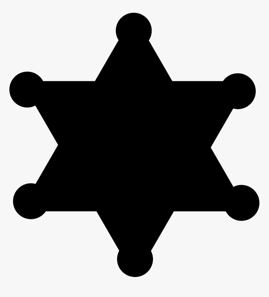 American Frontier Sheriff Badge Symbol Clip Art - Western Sheriff Badge Silhouette, HD Png Download