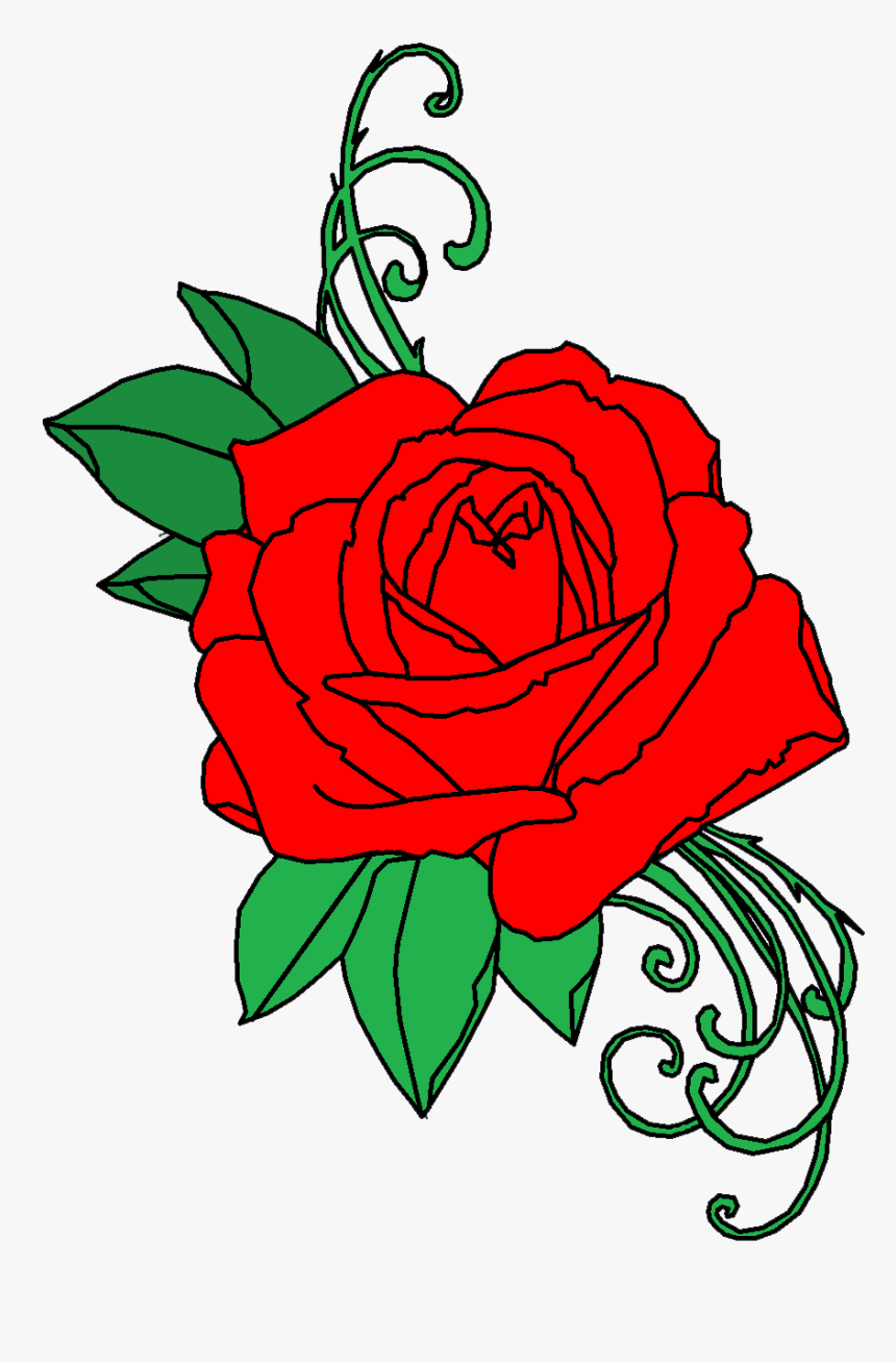 Design Rose Tattoo Clipart, HD Png Download