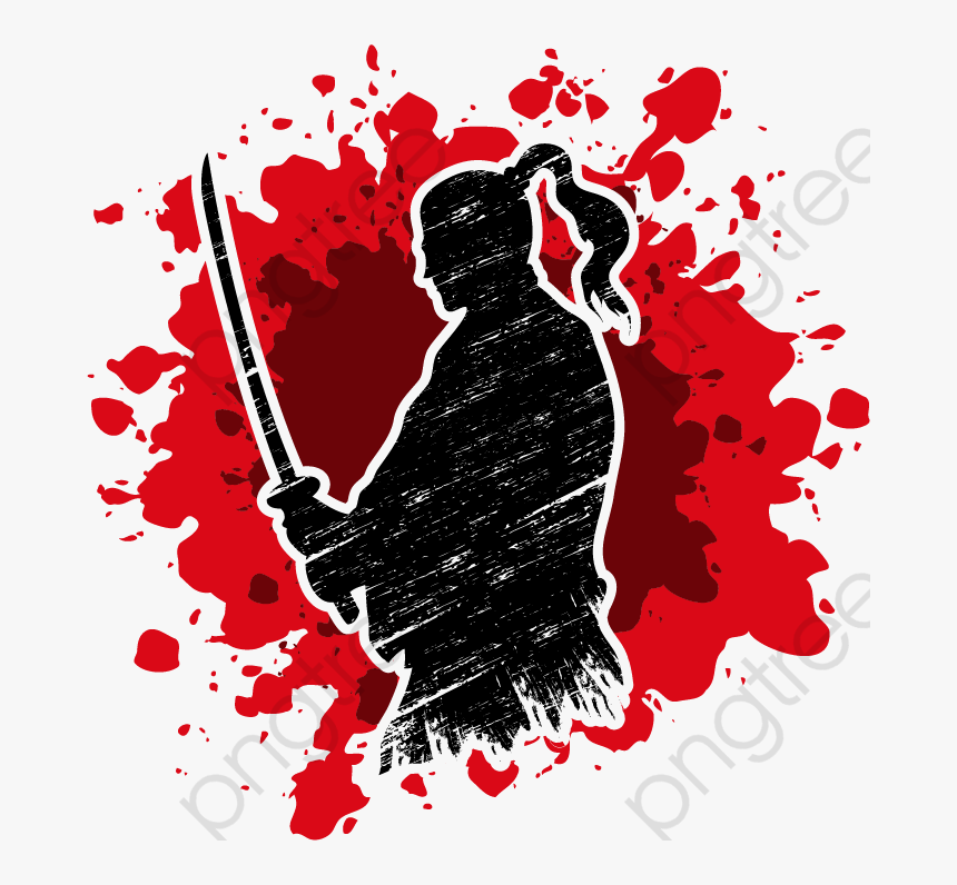 Transparent Samurai Silhouette Vector Material Png - Table Tennis Logo Design, Png Download
