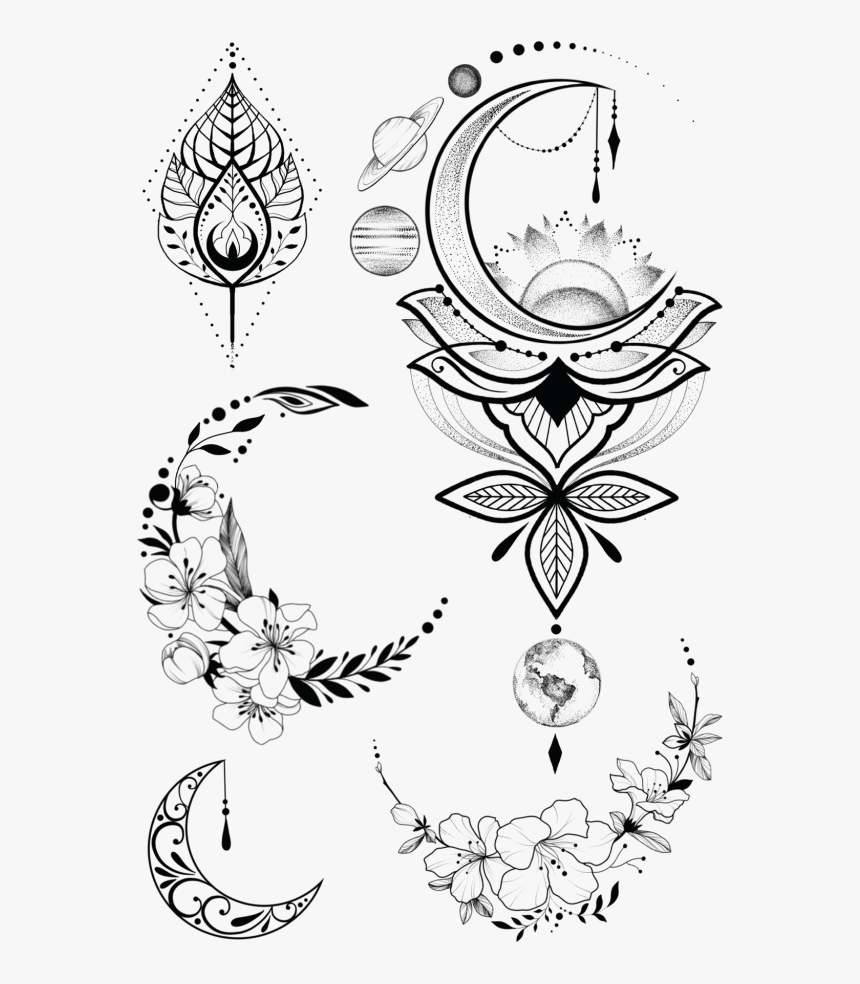 Abziehtattoo Line Art Flower Tattoo Artist - Временные Тату Цветы, HD Png Download