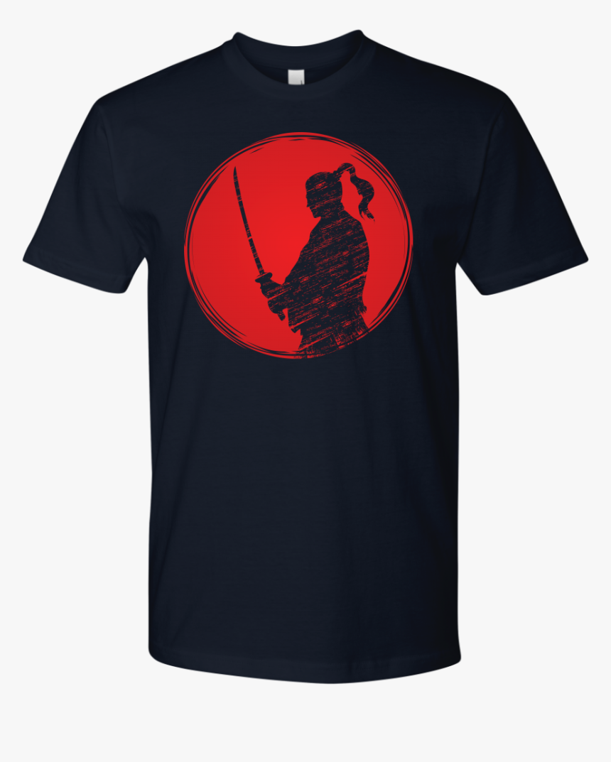 Samurai Silhouette In A Red Circle - Shirt, HD Png Download