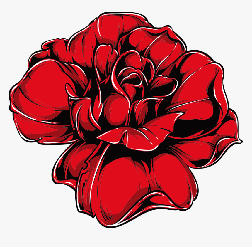 Tattoo Rose Printing Illustration Roses Vector Blood - Vector Flower Rose Tattoo, HD Png Download