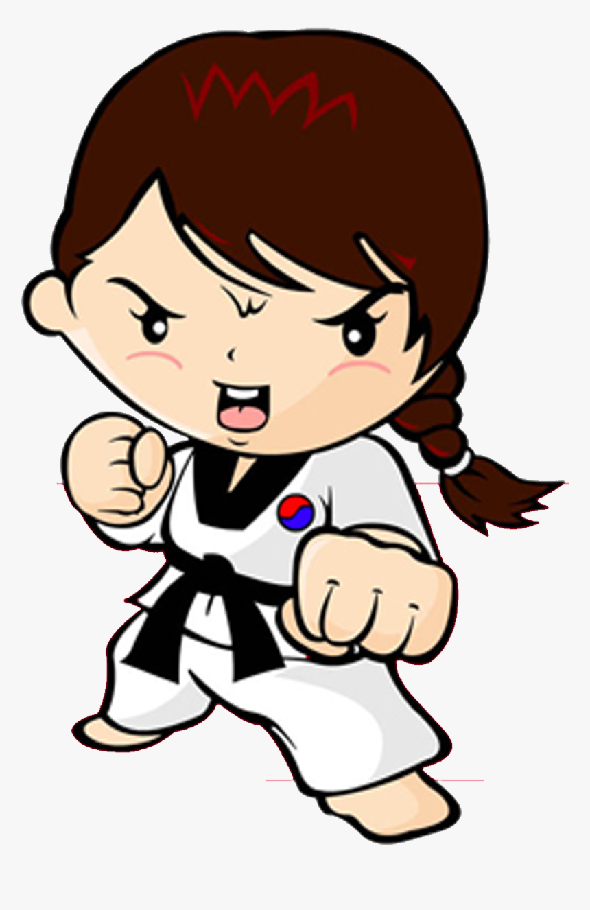 Taekwondo Karate Martial Arts Woman Kick - Taekwondo Girl Clip Art, HD Png Download