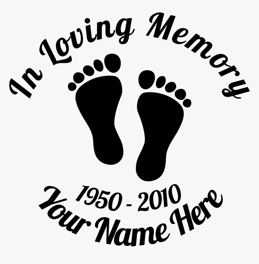 In Loving Memory Footprints Baby Feet Print Clipart - Loving Memory Baby, HD Png Download