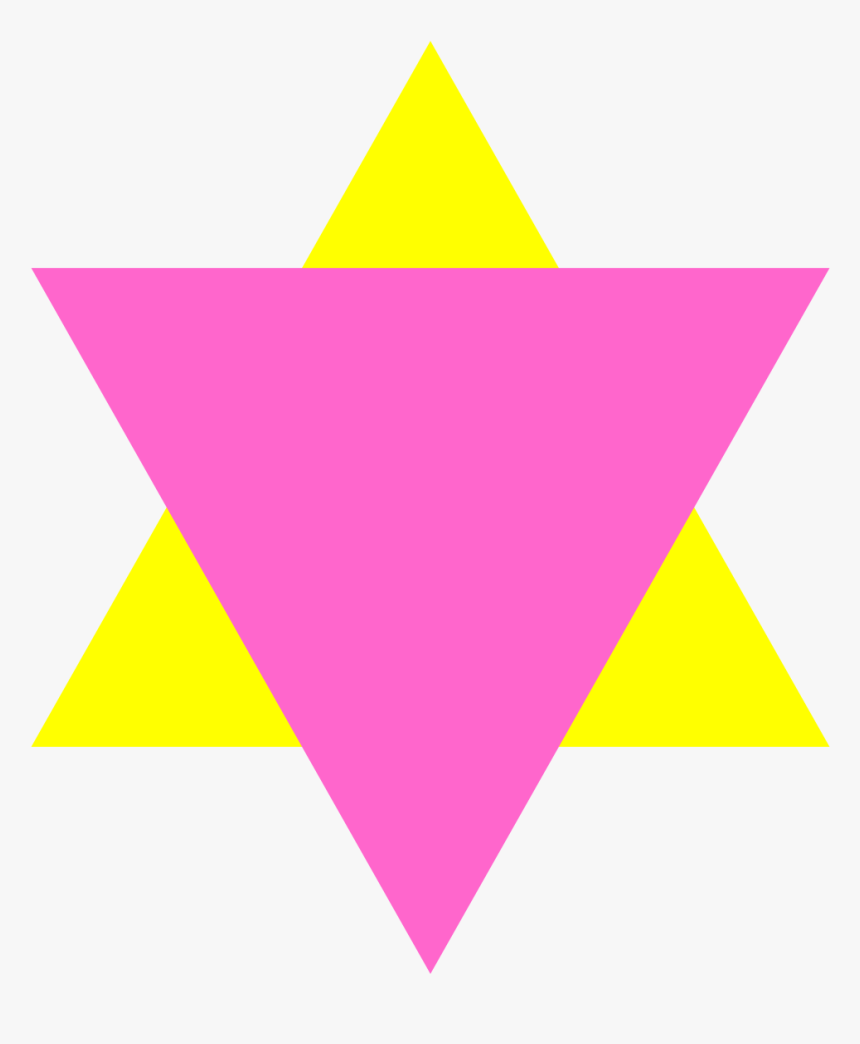 The Pink Triangle Overlapping A Yellow Triangle Was - Pink Triangle Jew, HD Png Download
