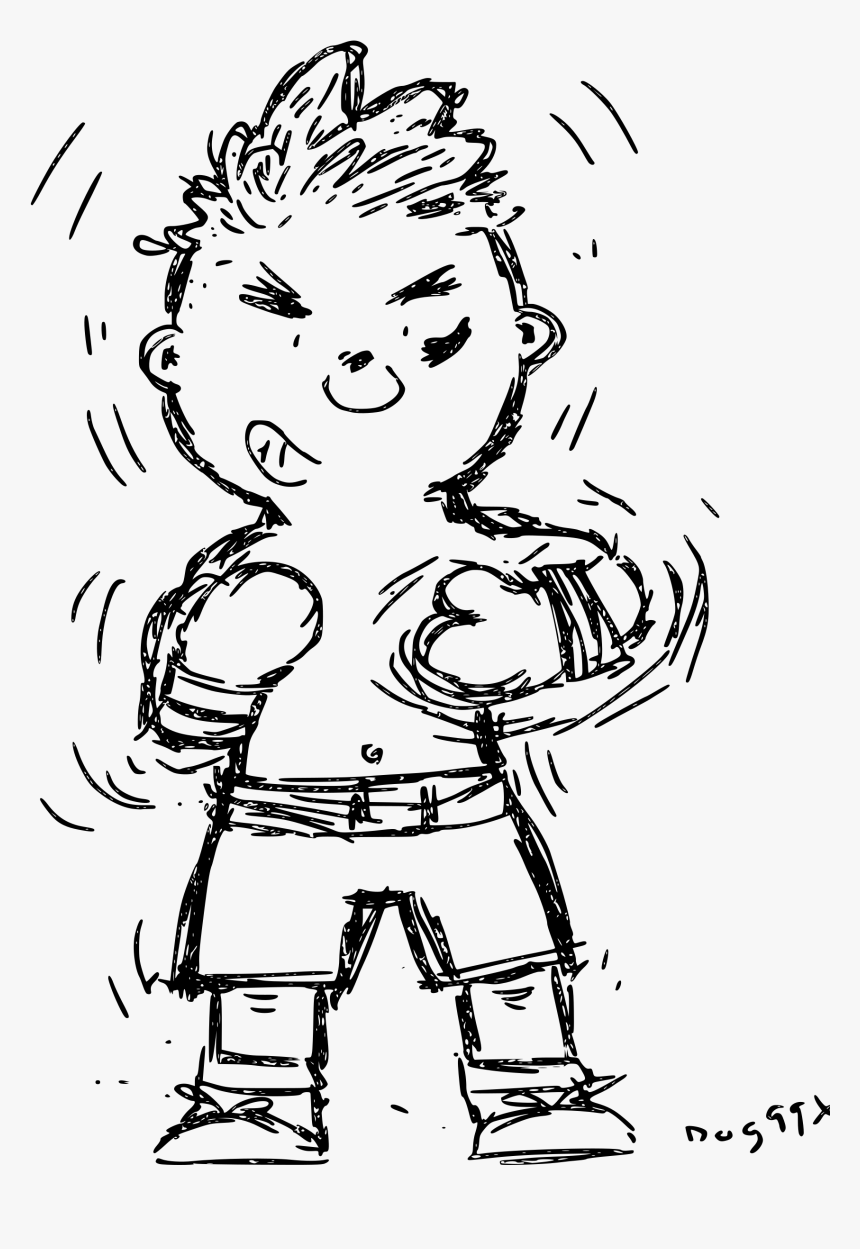 Sketch Cartoon Boxer Man Clip Arts - Boxing, HD Png Download