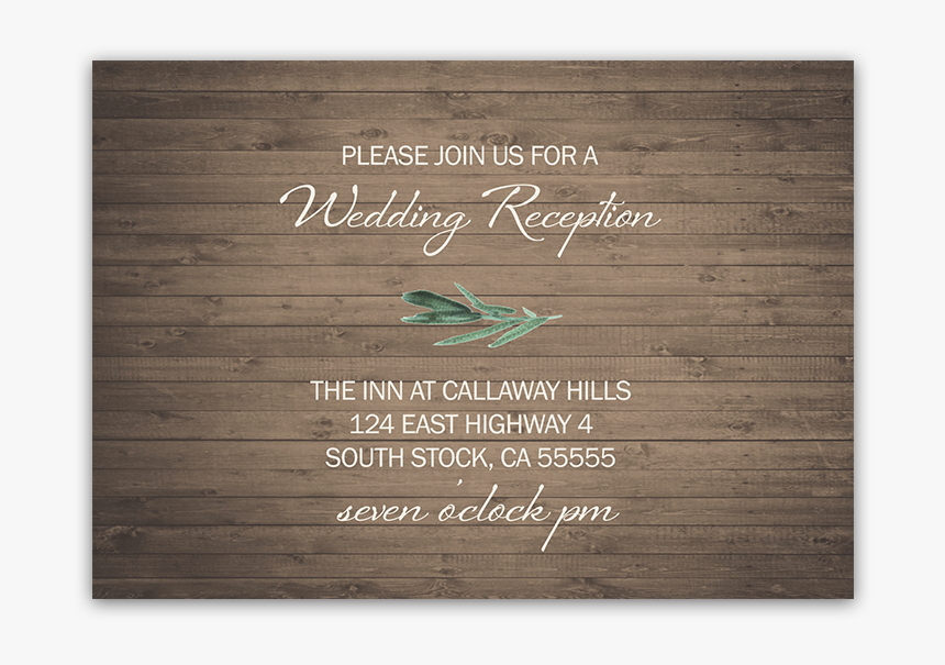 Rustic Barn Wood Wedding Reception Details Card - Calligraphy, HD Png Download