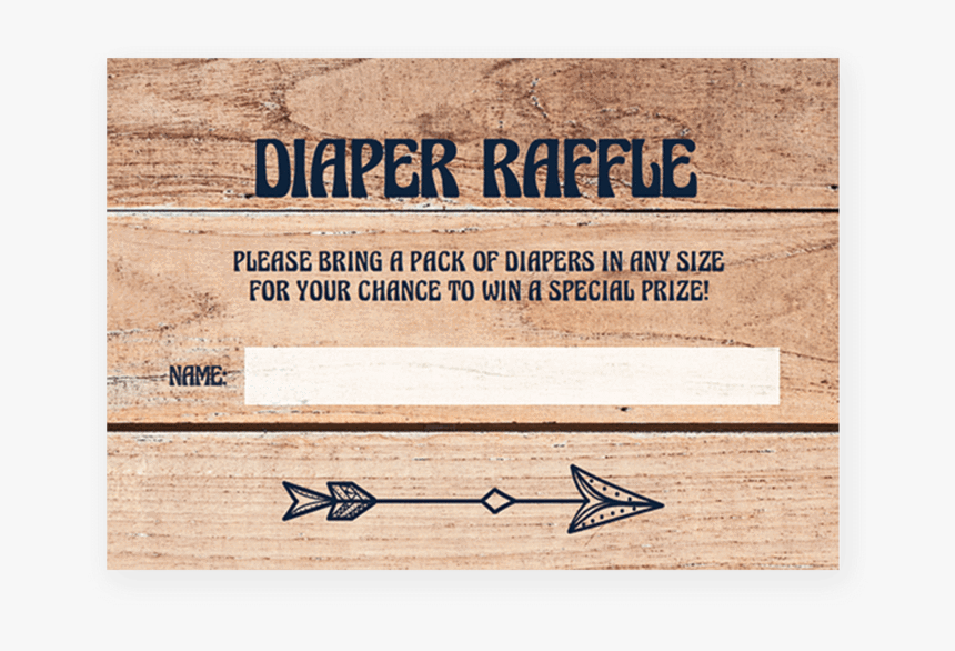 Printable Baby Shower Diaper Raffle Tickets For Rustic - Plank, HD Png Download