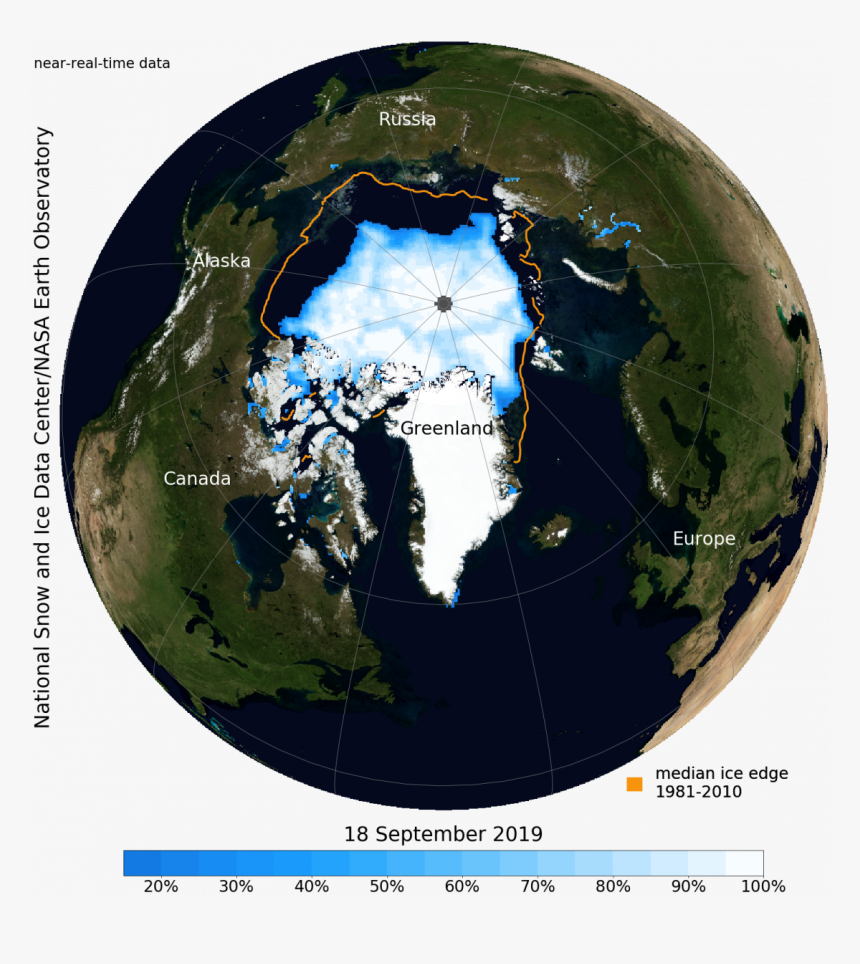 This Nasa Blue Marble Image Shows Arctic Sea Ice On - Maximum Arctic Ice Extent, HD Png Download