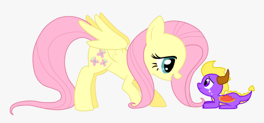 Estefanoida, Baby Dragon, Crossover, Dragon, Fluttershy, - Cartoon, HD Png Download