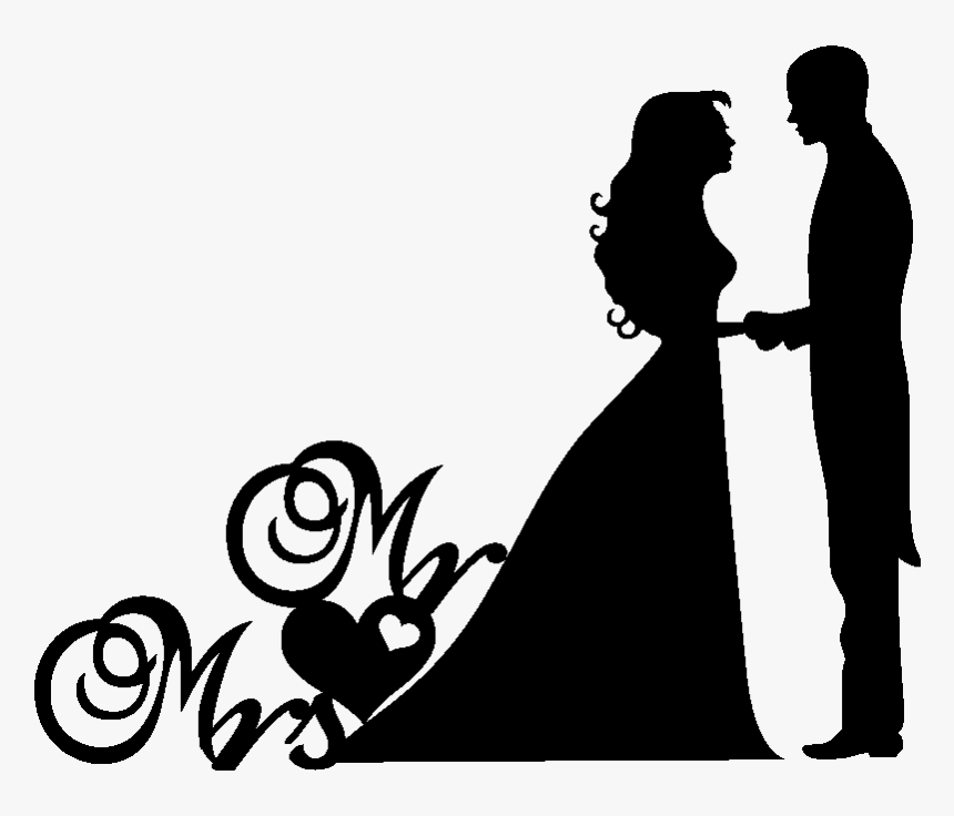 Transparent Bride And Groom Silhouette Png - Mr & Mrs Silhouette, Png Download
