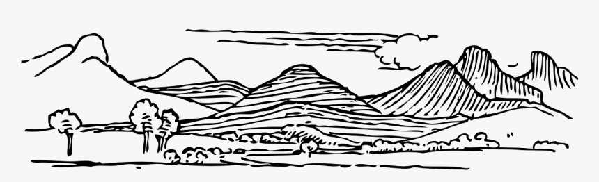 Clipart Black And White Mountain, HD Png Download