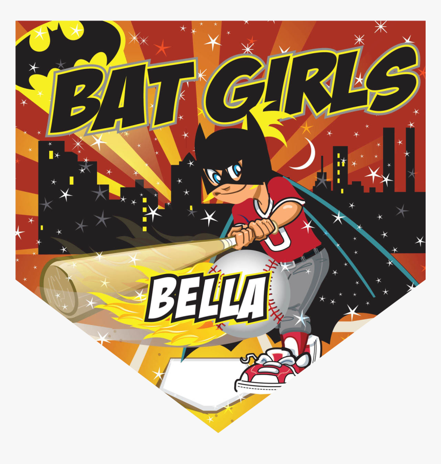 Bat Girls Home Plate Individual Team Pennant - Softball Batgirls, HD Png Download